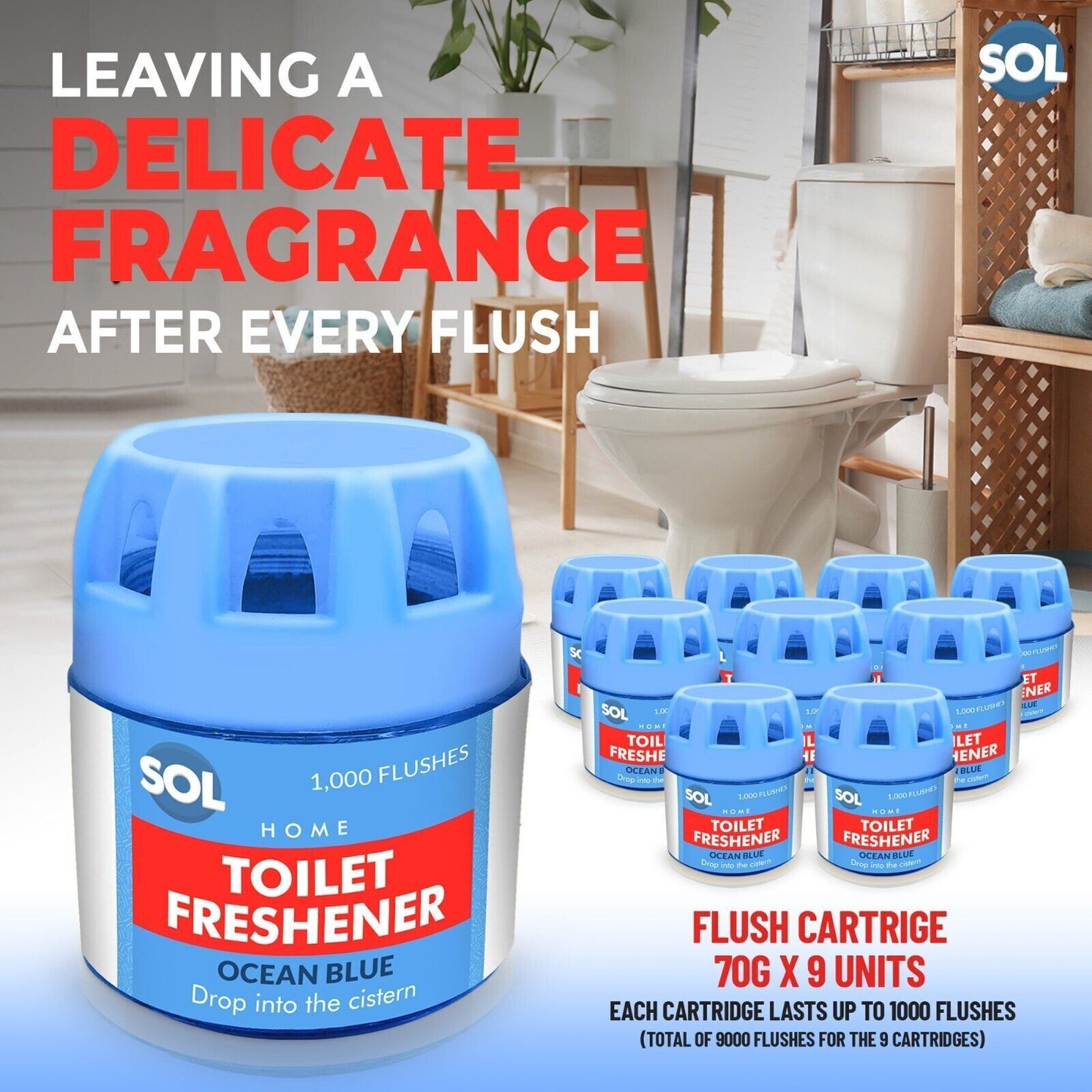 Toilet Bowl Freshener | Blue Cistern Block Cleaner | 6 Pack