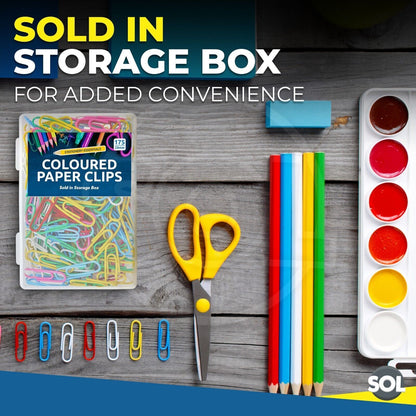 Coloured Paper Clips 28mm 175 Pack | Assorted Boxed Set