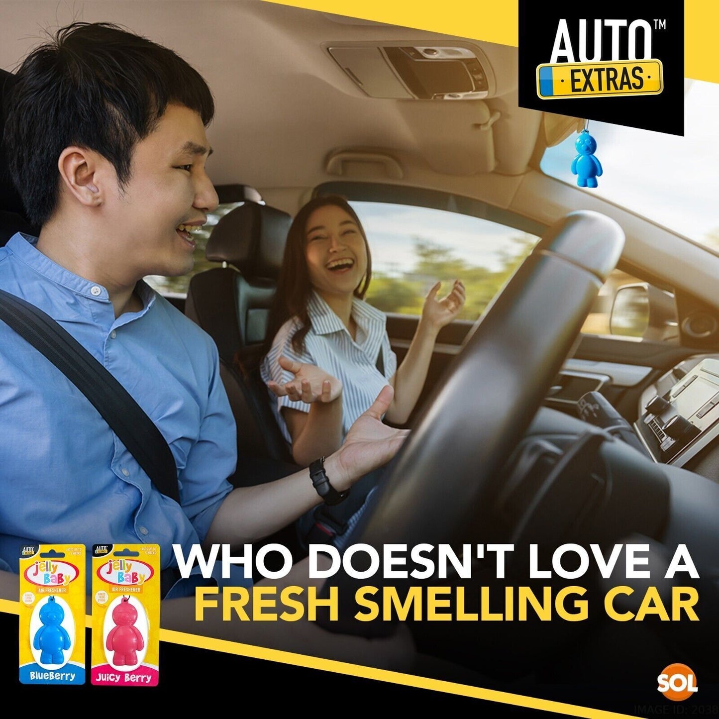 Jelly Baby Car Air Freshener | Hanging Auto Freshner Blueberry Juicy Berry Scent