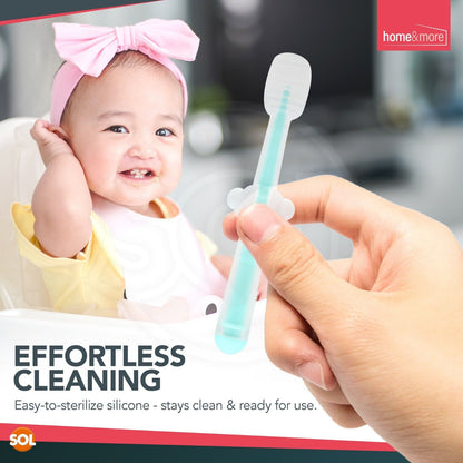 2PK Baby Toothbrush Silicone Toddler Teething Soft Teeth Brush Chewable Teether