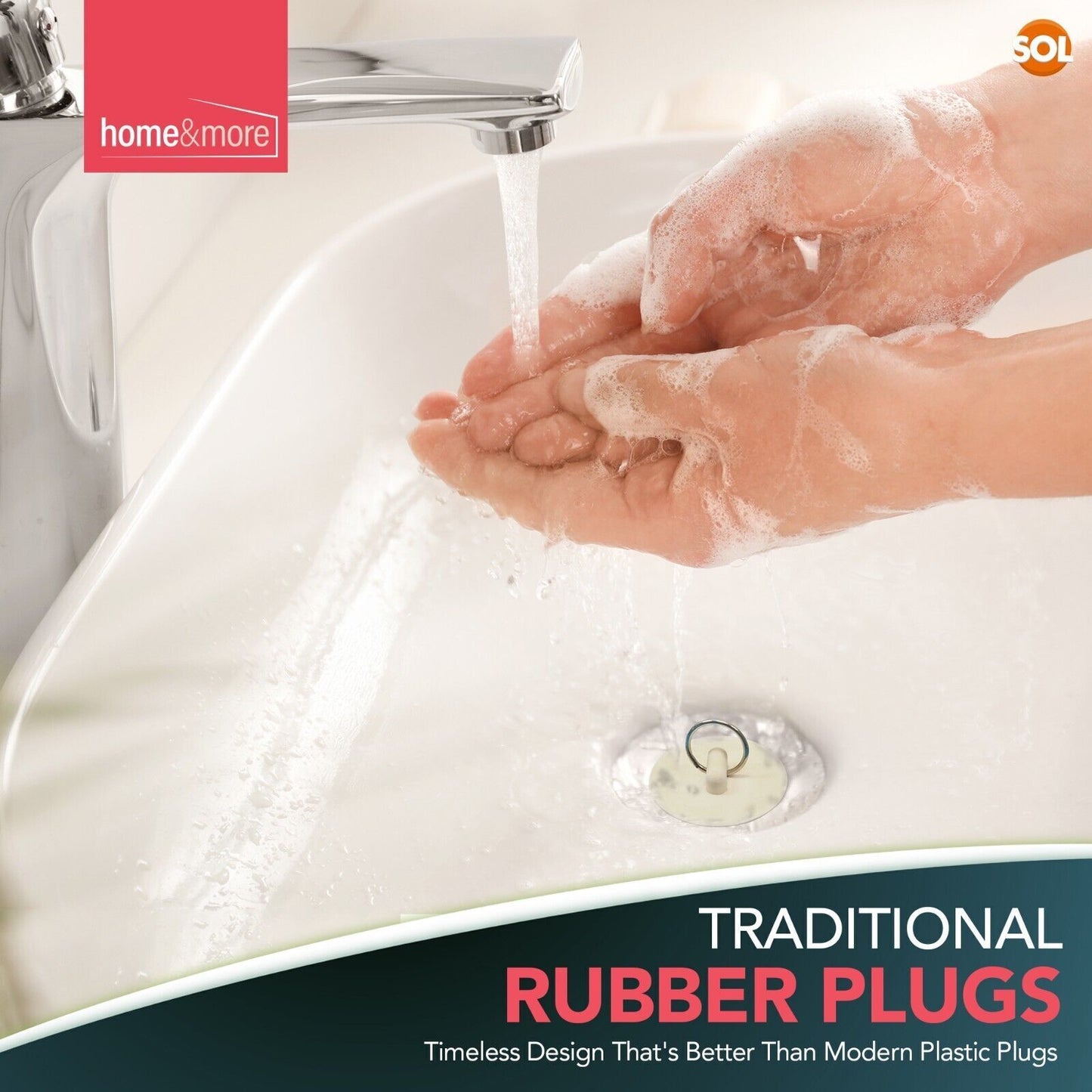 4 Rubber Bath Plugs Universal Sink 38/45mm Basin Bathroom Kitchen Drain Stopper