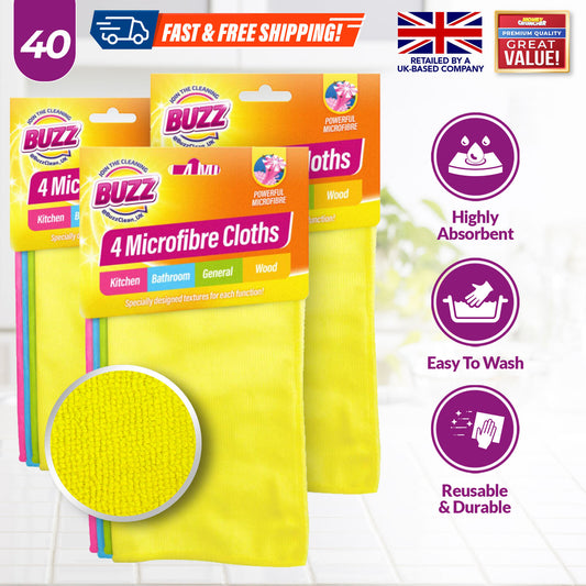 40 Microfibre Cloths Car Cleaning Detailing Towel Microfiber Drying Polishing