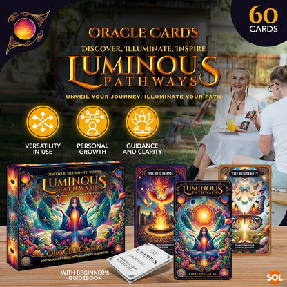 Oracle Cards with Guide Book and 60 Card Deck | Tarot Playing New Energy Game
