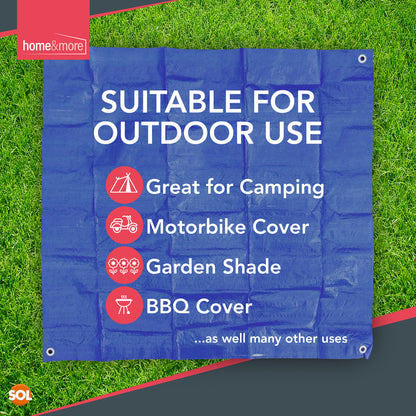 1M Tarpaulin Ground Cover Sheet Heavy Duty Waterproof Blue Tarp Camping Eyelets