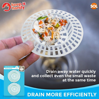 2-4pk Plastic Sink Strainer White Kitchen Bath Basin Drain Waste Hair Plug Hole