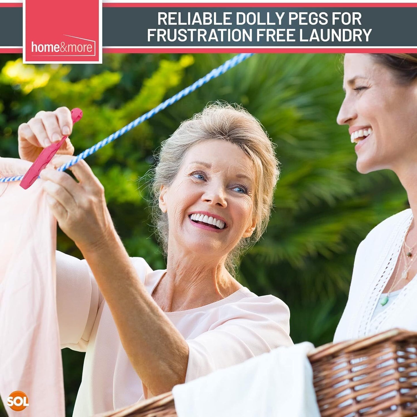 Dolly Pegs Durable Plastic Laundry Washing Clothes Line | 24 Pack