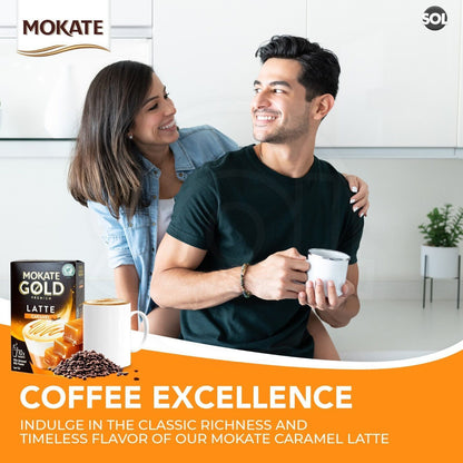 60-120 Mokate Gold Latte Coffee Sachets | Premium Caramel Classic Instant Sticks