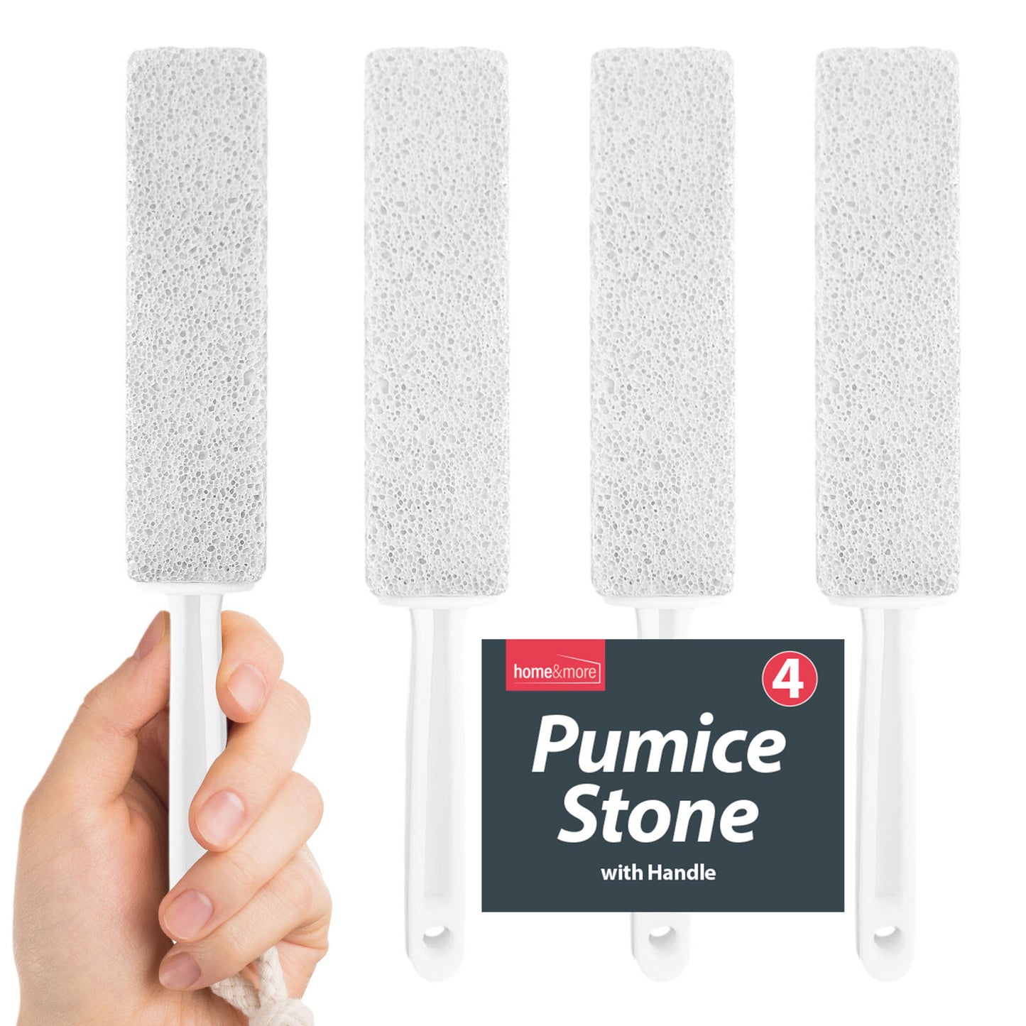 2-4 Pumice Stone with Handle | Long Stick for Toilet Cleaning Bowl Brush Cleaner