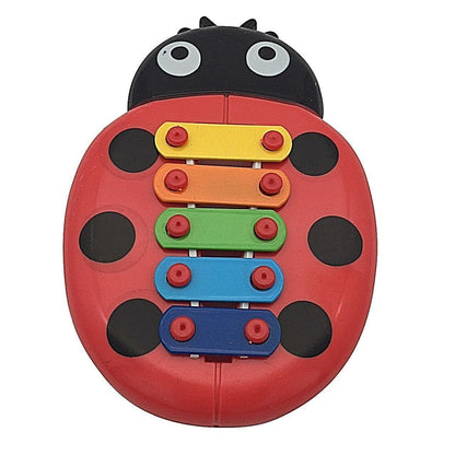 Kids Beetle Xylophone Toy Baby Childs Musical Development Instruments 5-Note Red