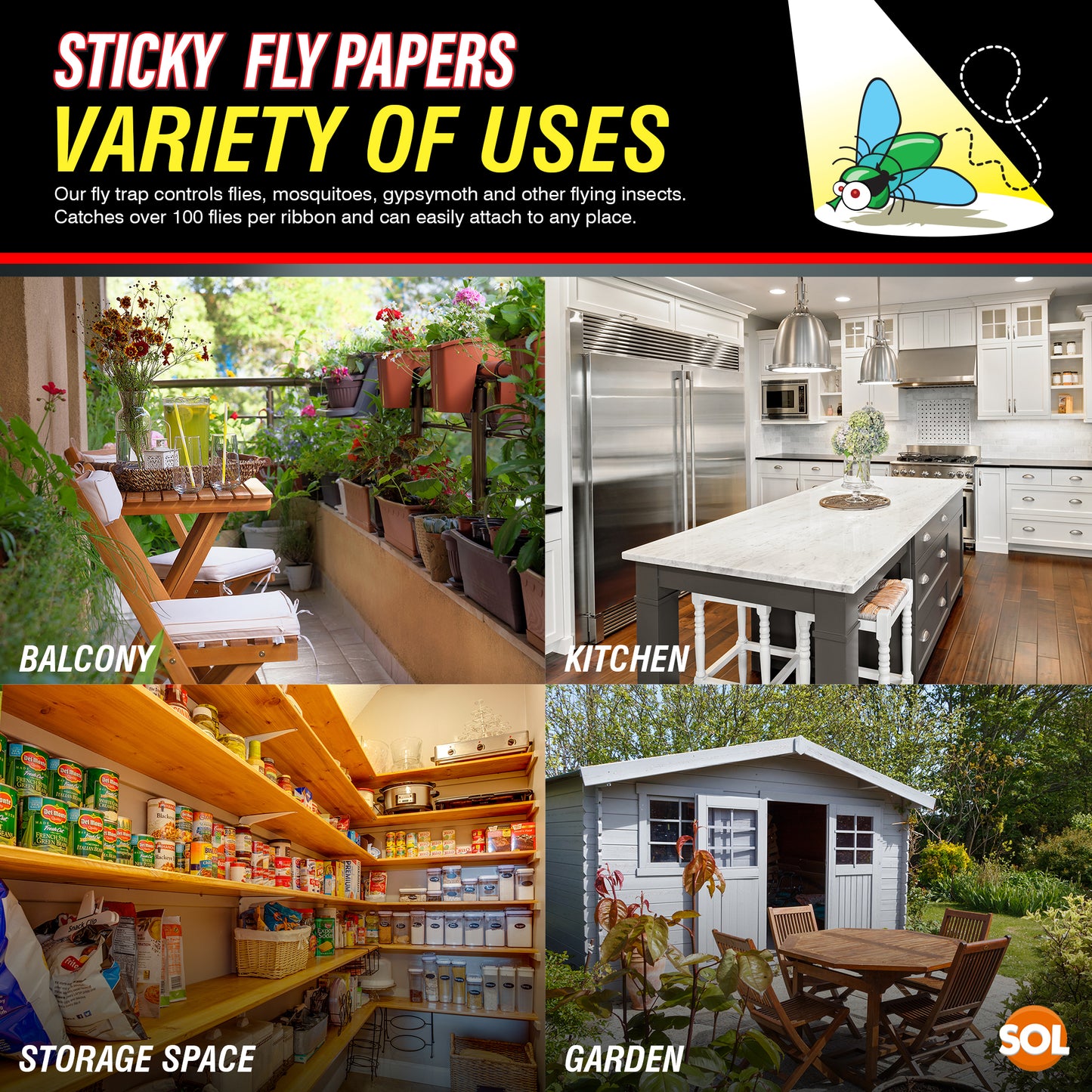 Fly Catcher Insect Trap | Sticky Glue Paper | 8 Pack