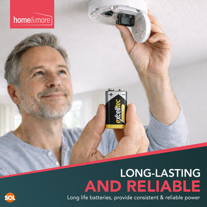 9V Battery | Heavy Duty PP3 Smoke Alarm Zinc Carbon | 5 Pack