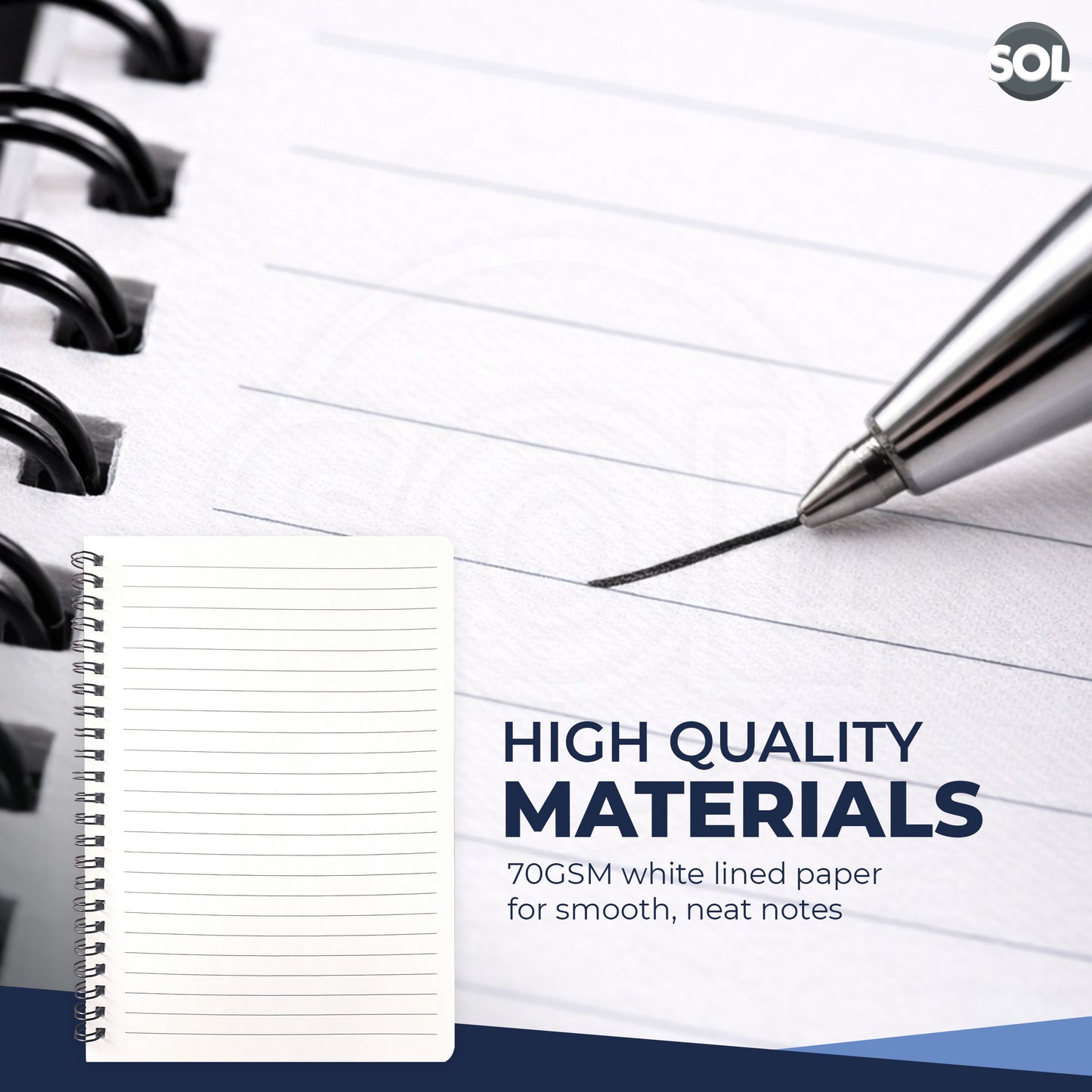 A5 Notebook Spiral Bound Ruled Lined Notepad | 128 Pages School Note Pad