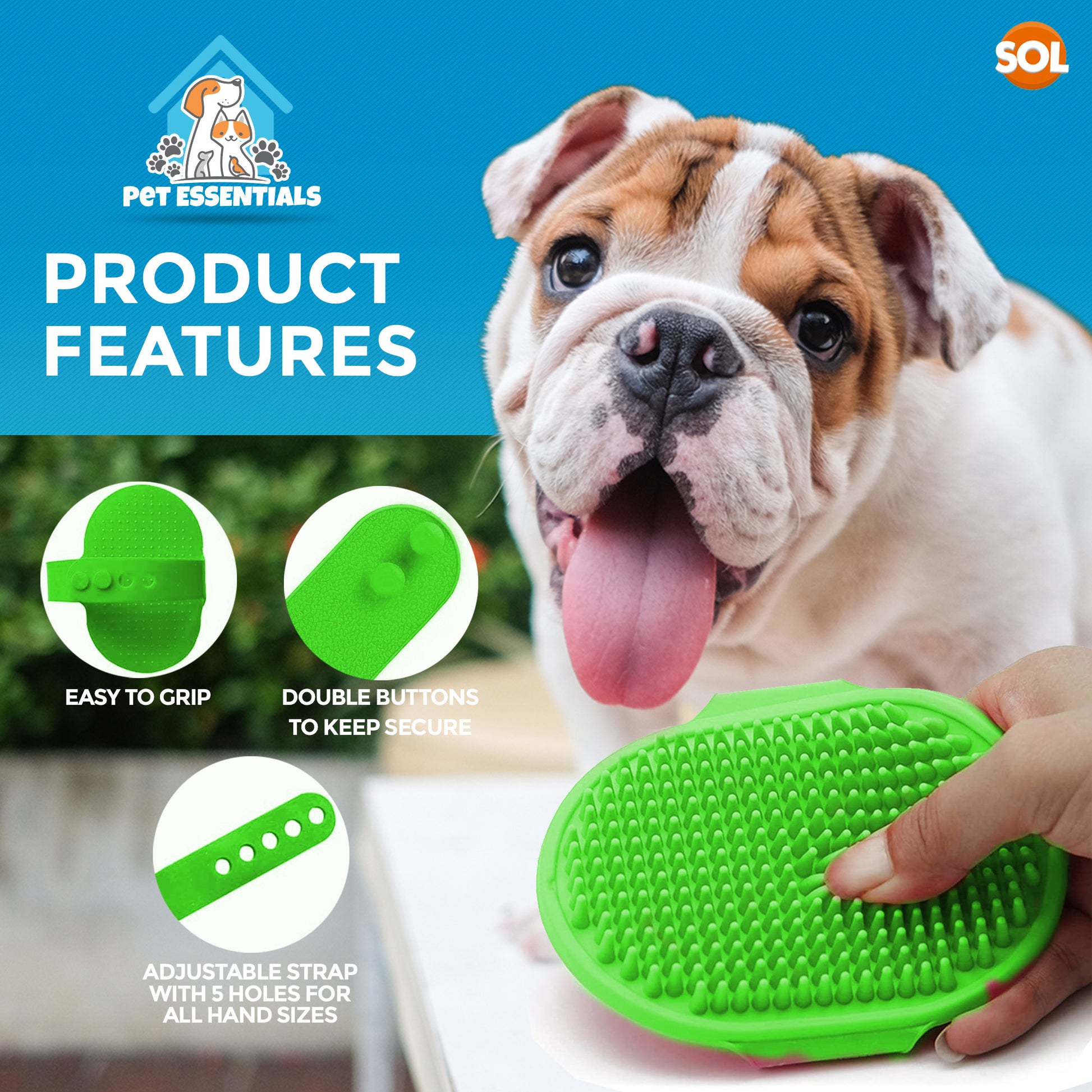 Dog Grooming Mitt Pet Glove Brush | Cat Fur Hair Remover Deshedding Hand Massage