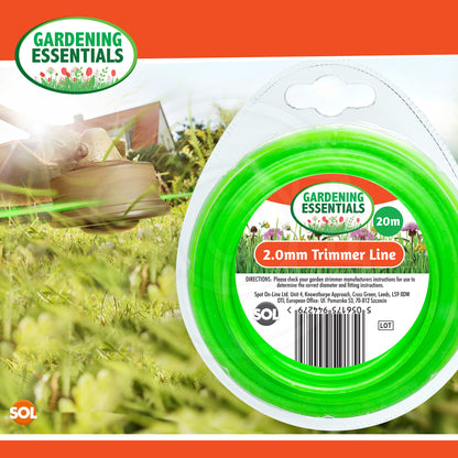 2x20M Garden Strimmer Trimmer Line Cord 1.2mm 1.6mm 2mm Nylon Wire Garden Grass