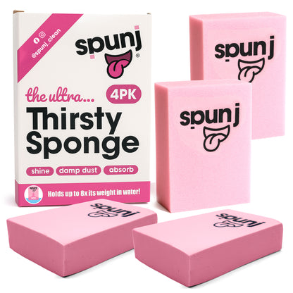 2X Spunj Cleaning Cloth Pink Sponge Huge Super Absorbent Kitchen Washing Car Pad