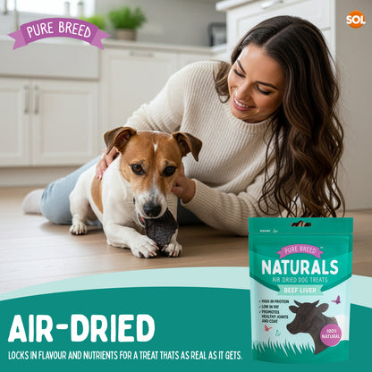 Pure Breed 10pk Beef Liver Treats For Dogs - Natural Dog Treats 500g