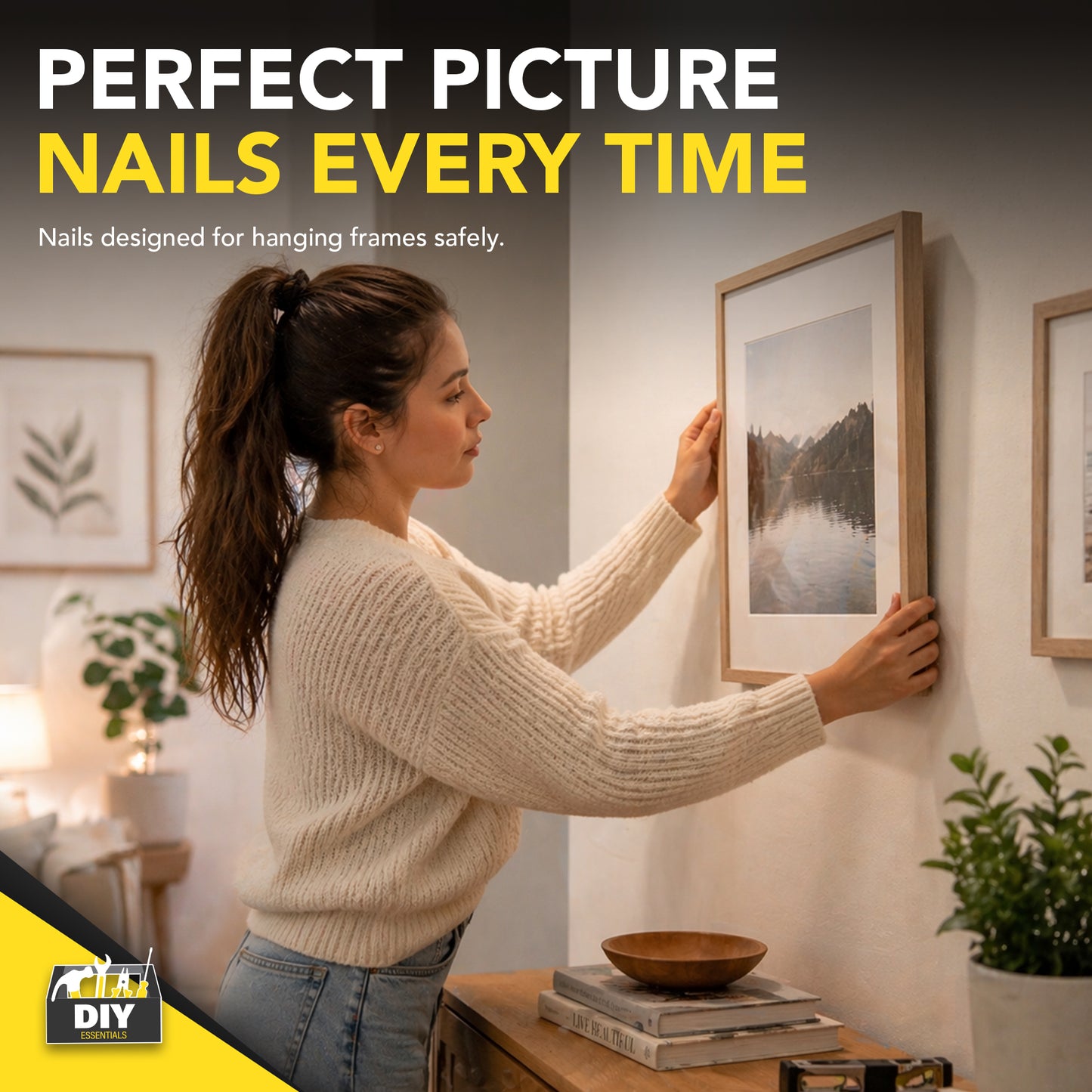 SOL 500pk Nail Set - 60mm, 40mm, 30mm, 25mm, 20mm - Versatile Iron Nails For DIY Projects, Crafting, And Home Décor - Multipurpose Assorted Sizes For Repairs & Woodworking