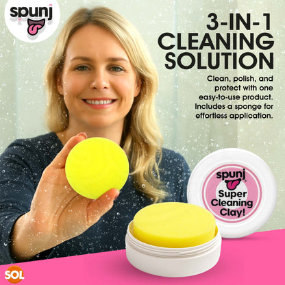 Spunj Natural Cleaning Clay Paste | All Purpose Stain Remover | 2 Pack