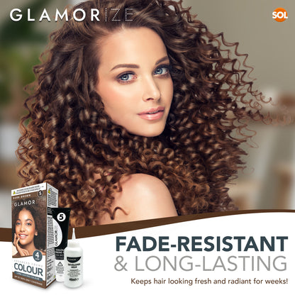 2pk Dark Brown Colour Permanent Hair Dye No.5 | Developer, Colour Gel & Gloves