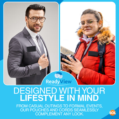 SOL 1pk Sunglasses Pouch & Cord, Soft Glasses Case for Men & Women Sunglasses Protective Glass Bag for Eyewear, Stylish & Durable Soft Pouch as Glasses Pouch & Cord Sticker