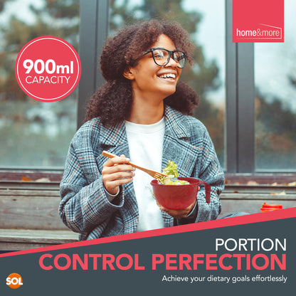 2-8pk Microwave Soup Bowl With Lid & Handle 900ml | Food Porridge Noodle Mug Cup