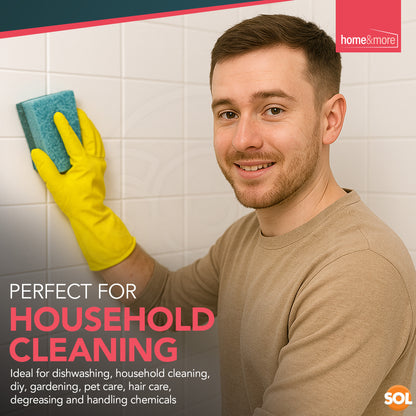 Rubber Gloves Large | Long Sleeve Household Washing Up | 4 Pairs