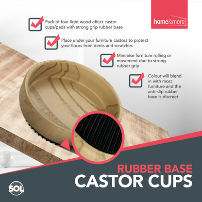 8 Rubber Base Castor Cups Non-Slip Wooden Floor Sofa Chair Furniture Protectors