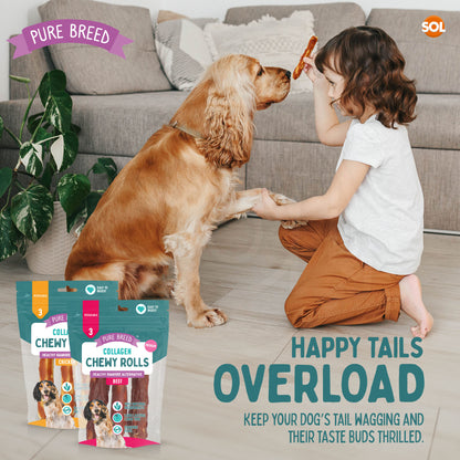 SOL 12pk Medium Collagen Chewy Rolls - Beef and Chicken Dog Chews