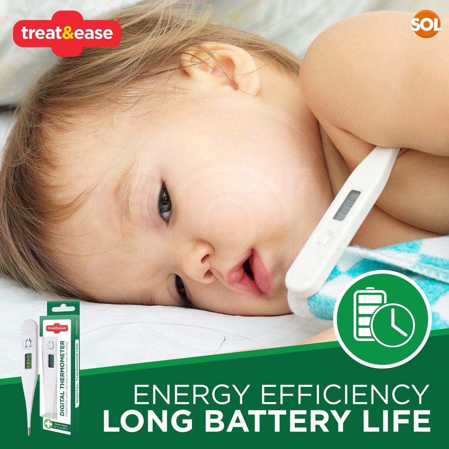 Digital Thermometer | Medical LCD Baby Adult Fever Alarm | 2 Pack