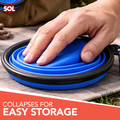 Collapsible Dog Bowls Silicone Travel Pet Dish – 2 Pack