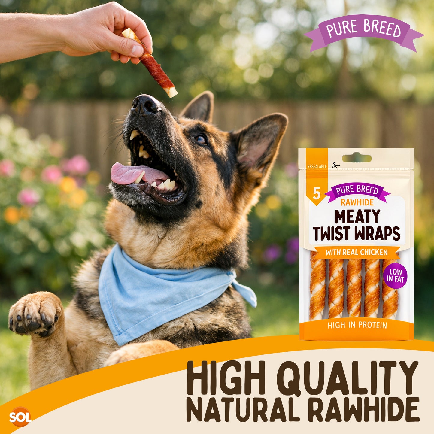 Dog Chews Rawhide Twists Wrapped in Chicken Healthy Treats | 50 Pack