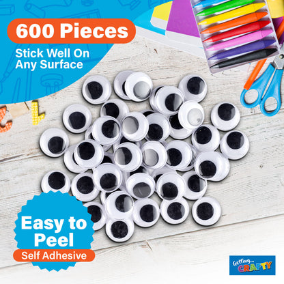 Self Adhesive Googly Eyes | Craft Wobbly Stick Ons | 200 Pack