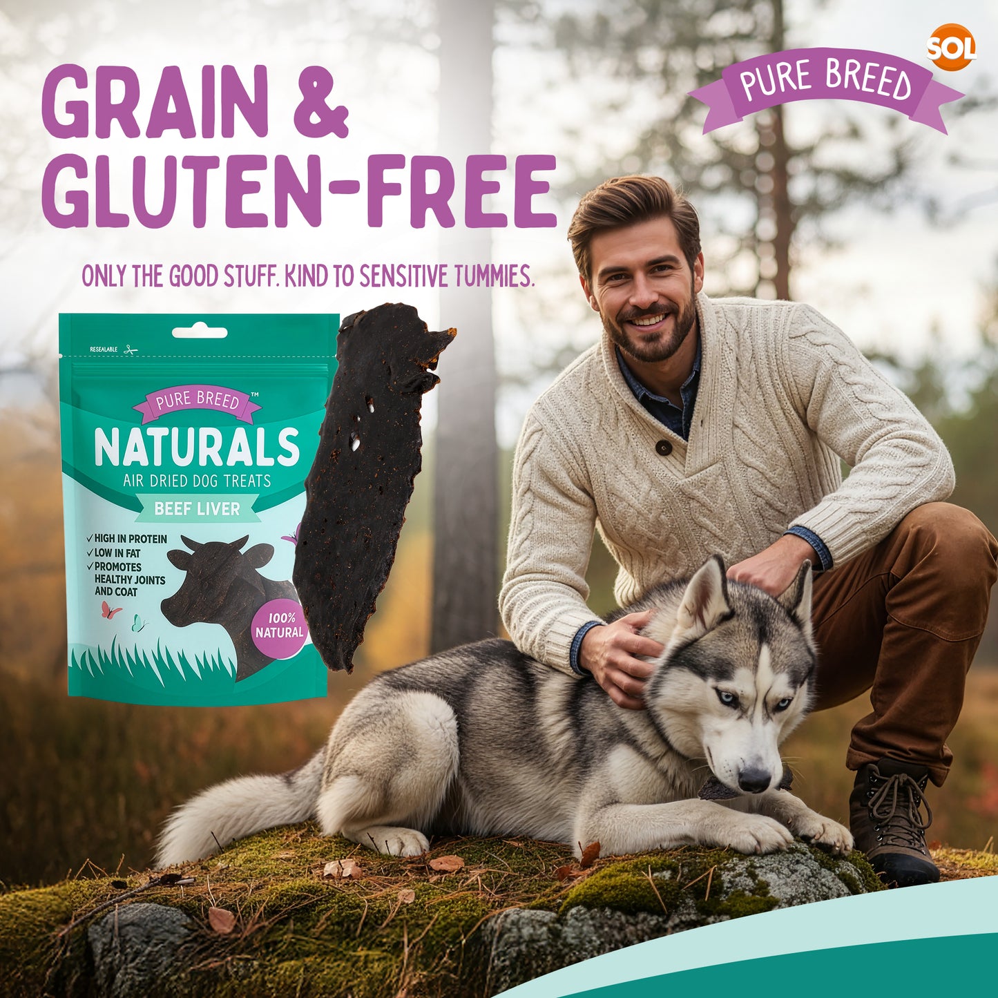 Pure Breed 10pk Beef Liver Treats For Dogs - Natural Dog Treats 500g