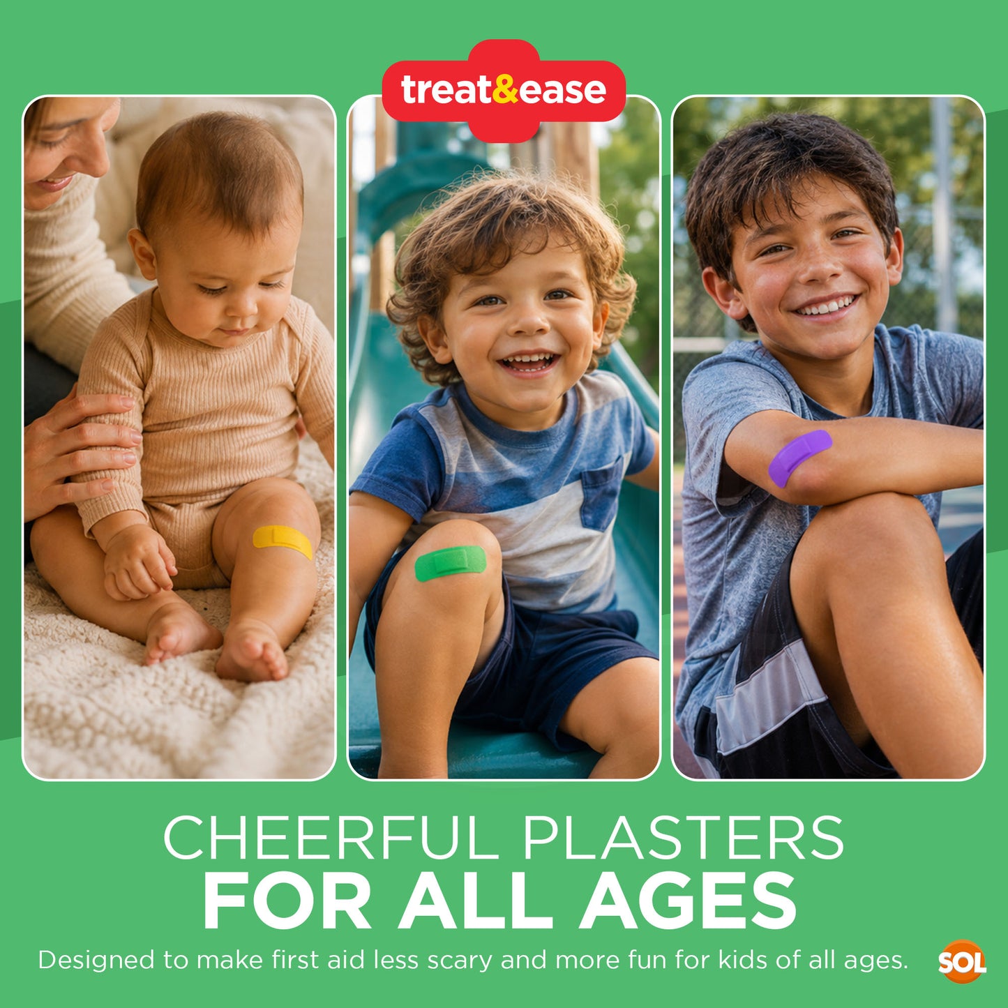 200pk Kids Plasters - Washproof Plasters for Kids Assorted Sizes