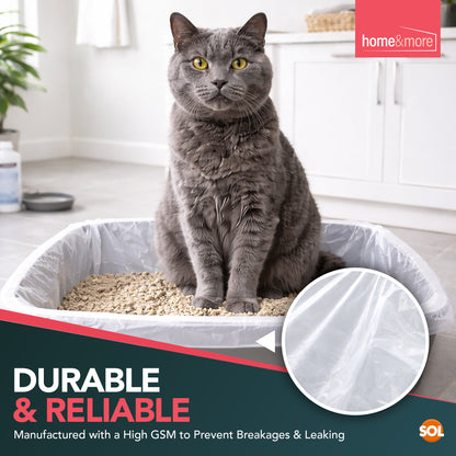 SOL 10pk Extra Large Cat Litter Tray Liners, 56cm X 70cm Thick Leak Proof Litter Bags, Tear-Resistant And Leak Proof Design For Easy Cleanup, Fit To Small To Large Cat Tray, Effortless Setup & Removal