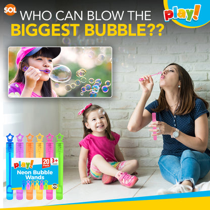 Kids Party Bag Bubbles Mini Wands 8cm | Bubble Tubes | 20 Pack