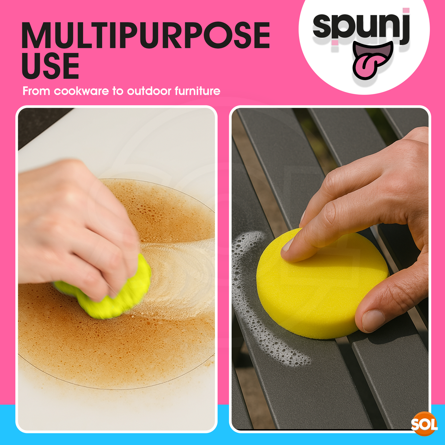 Spunj Natural Cleaning Clay Paste | All Purpose Stain Remover | 2 Pack