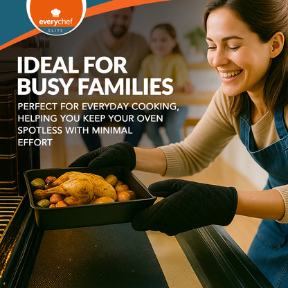 2-6pk Oven Liners Heavy Duty Non Stick Reusable Teflon Bottom Oven BBQ Cooker