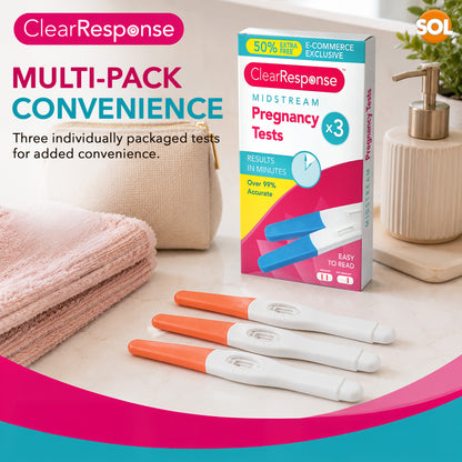 Midstream Pregnancy Test Sticks HCG Early Detection Kit | 3 Pack