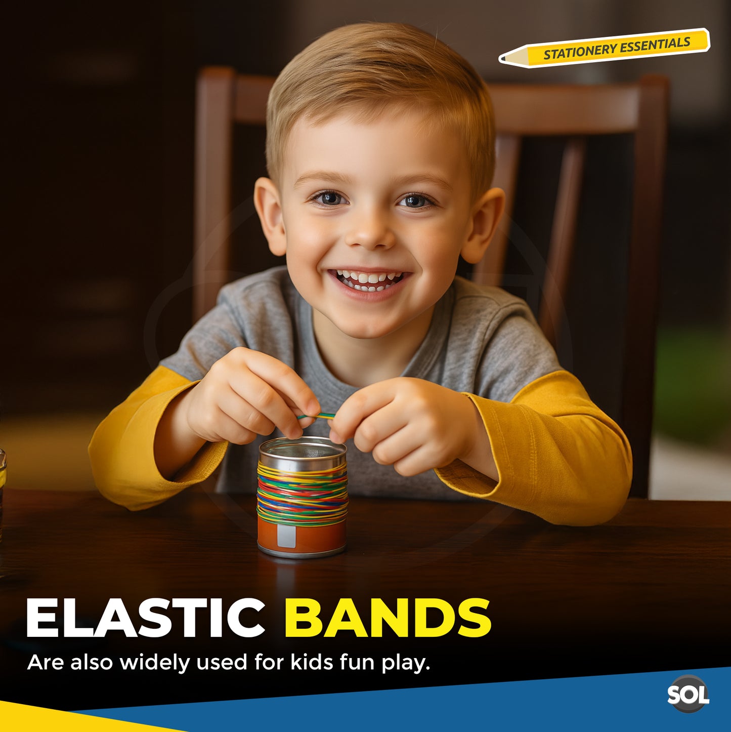 Strong Elastic Rubber Bands | Assorted Colours Home School Office | 400 Pack