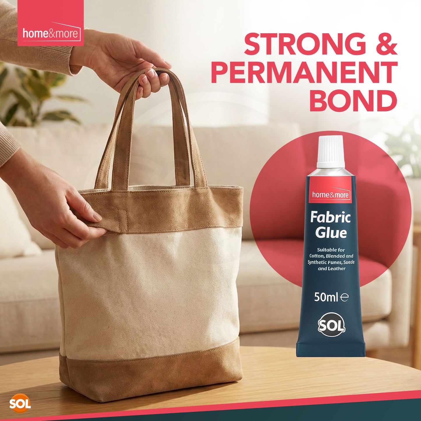 Fabric Glue 50ml | Washable Repair Adhesive for Sewing