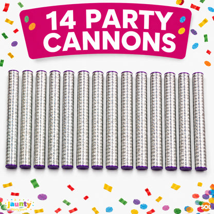 14pk Giant Confetti Tubes - Biodegradable Confetti Tubes 20cm
