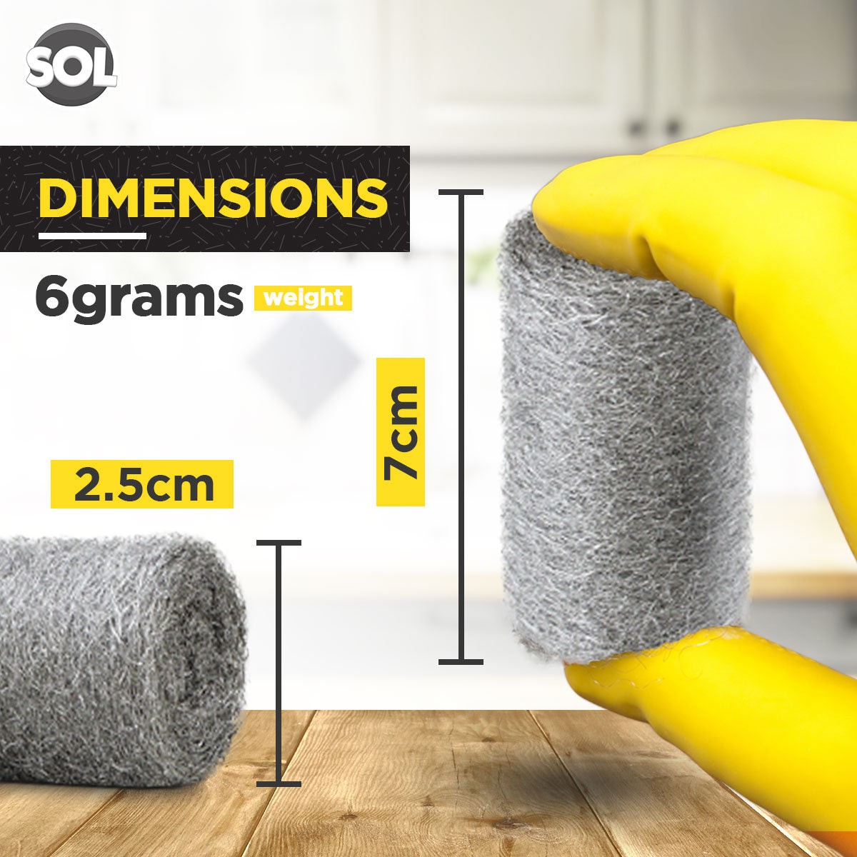 SOL 24pk Steel Wool Pads – Fine Grade 0 Metal Scourers for Polishing, Buffing, Rust Removal, Paint Prep – Multipurpose Scourers for Cleaning Wood, Furniture, Surfaces & DIY Tasks