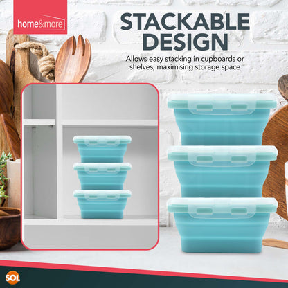 2PK Silicone Collapsible Food Storage Containers 5Inch 350ml Lunch Box with Lids