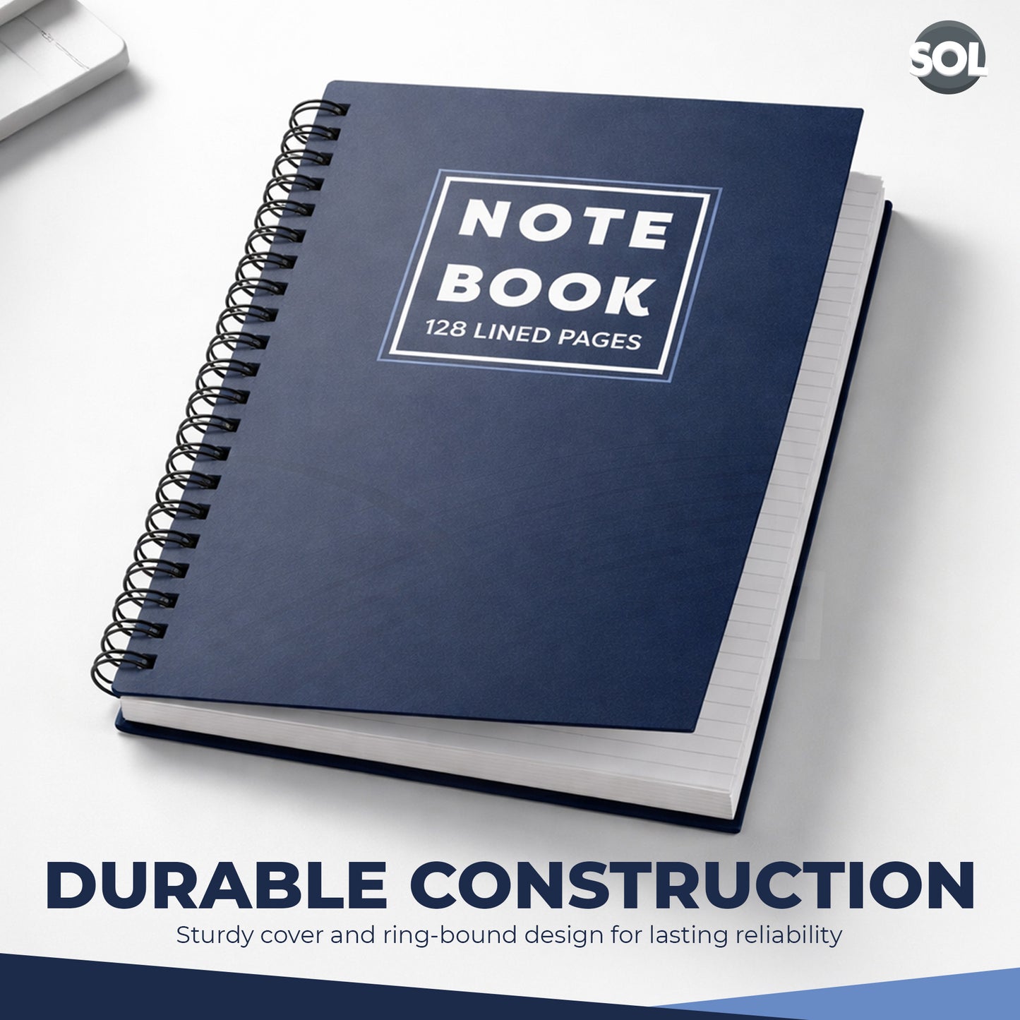 A5 Notebook Spiral Bound Ruled Lined Notepad | 128 Pages School Note Pad