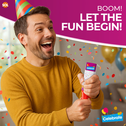 Confetti Cannons Multicolour Biodegradable | Party & Events | 8 Pack