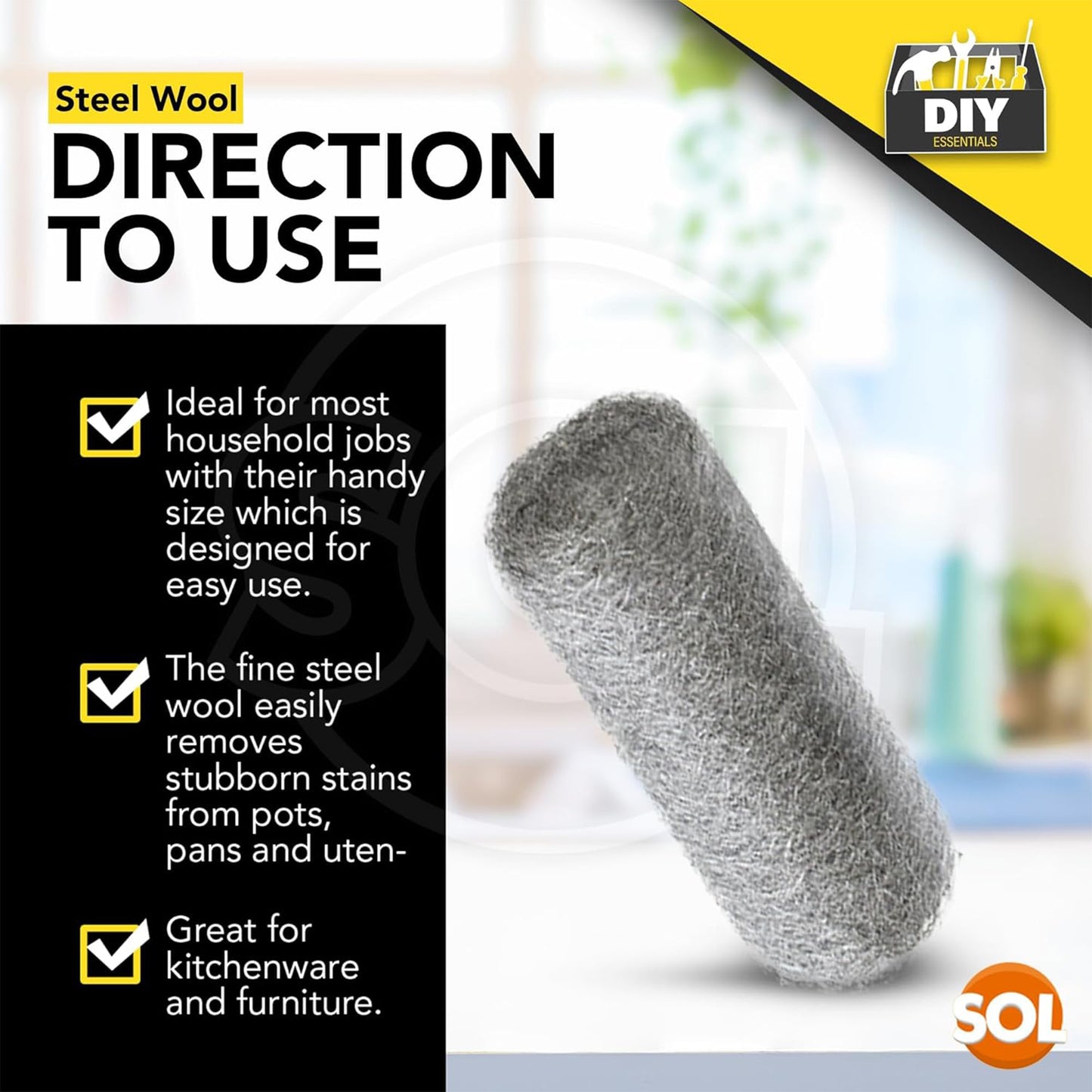 Steel Wool Pads Fine Grade | Versatile Metal Scourers | 24 Pack