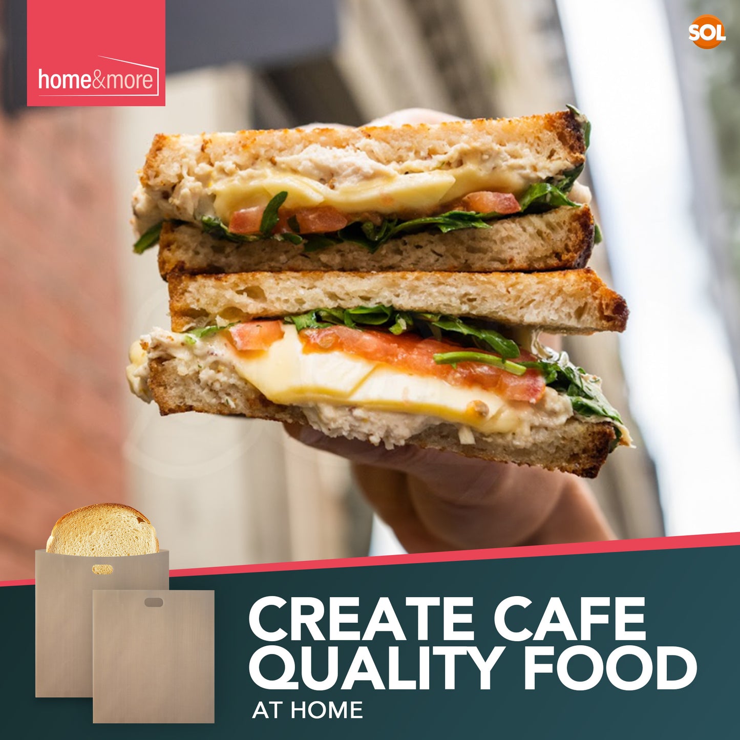 Reusable Toastie Bags | Non-Stick Toaster Sandwich Pockets | 4 Pack