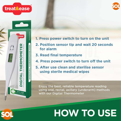 Digital Thermometer | Medical LCD Baby Adult Fever Alarm | 2 Pack