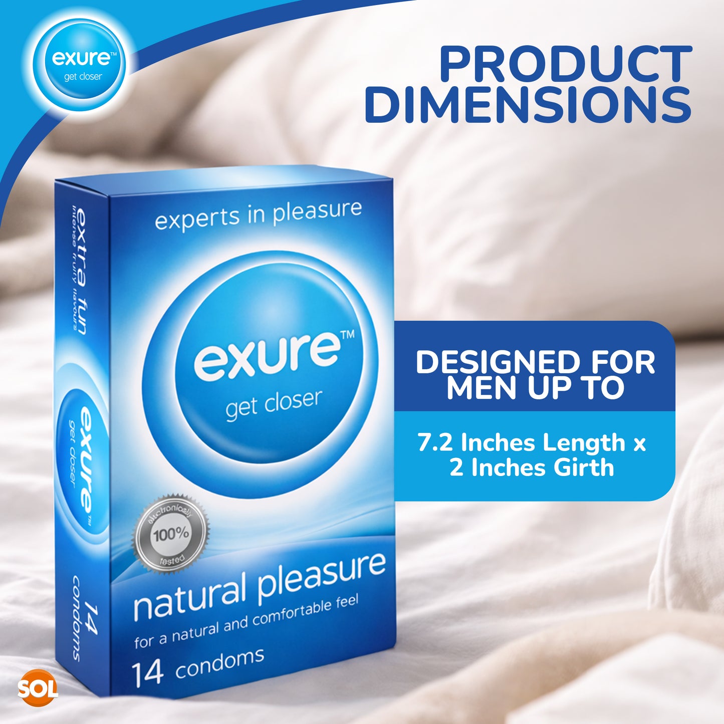 Condoms Ribbed Flavoured | Safe Pleasure Packaging | 14 Pack